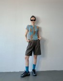 Brown Pleated Shorts #250409